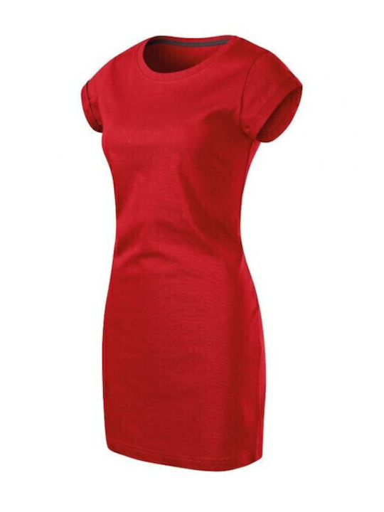 Sommer Mini Sportliches Damenkleid Kurzärmelig Rote