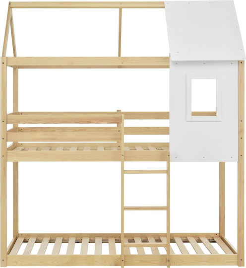 Kinderbett Koje Einzeln Beige für Matratze 90x190cm