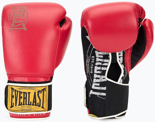Everlast 1910 Classic Training Mănuși de Box din Piele pentru Competiție Roșii