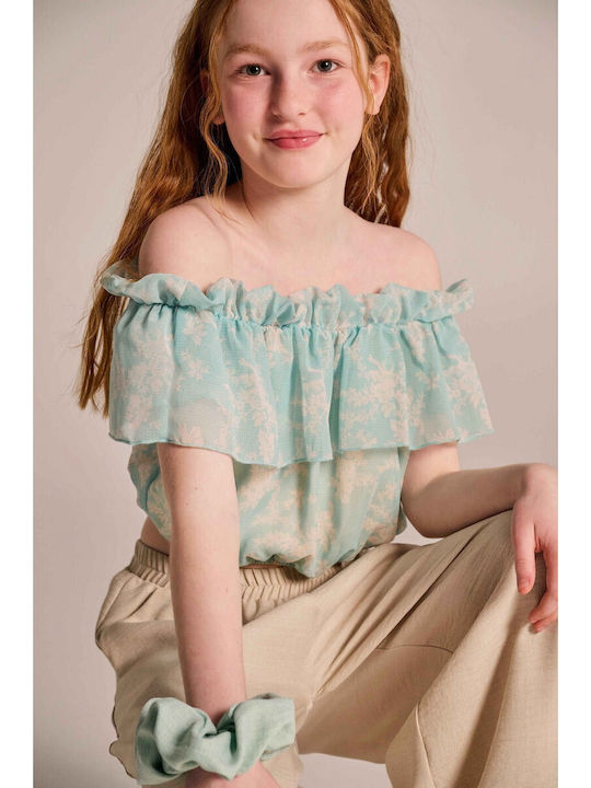 Kids' Crop Top Sleeveless Light Blue
