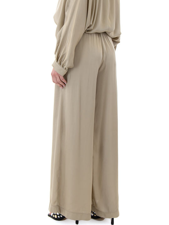 Access Women's High Waist Fabric Palazzo Pants Beige Access Women's High Waist Fabric Palazzo Pants Beige