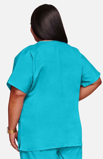 Cherokee Women's Turquoise Medical Blouse Cotton and Polyester