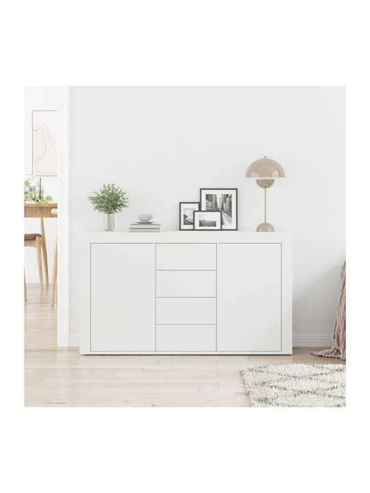 Sideboard Wooden with Drawers White 120x36x69cm