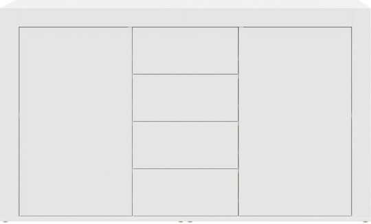 Мебели за съхранение дървен с чекмеджета Бял 120x36x69см