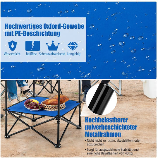 Costway Tabelle Metall für Camping Klappbar 72cm Rosa