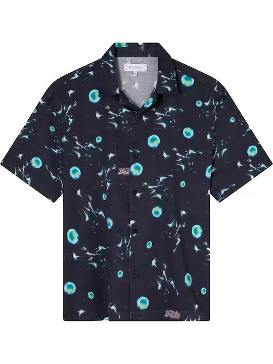 Pachinko Short-sleeved Cotton Shirt in Wide Line MULTICOLOR