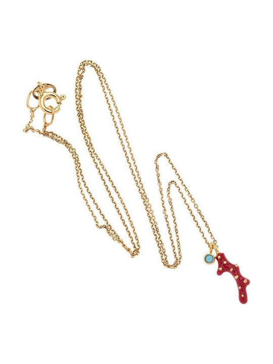 Arteon Necklace From Gold Plated Silver Red