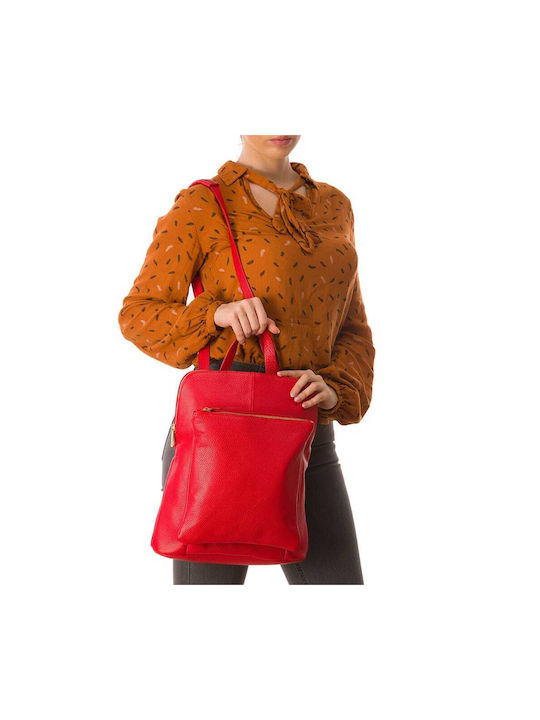 De piele Geantă de damă Rucsac Roșie