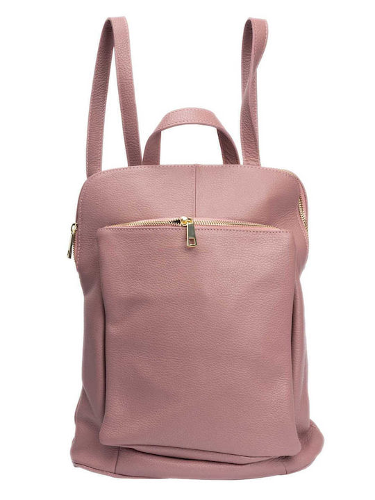 Leder Damentasche Rucksack Rosa