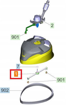 Original Complete Swivel Arm T-Racer Rotor Karcher T3 T5 T7 T7 Plus Paving Stone Cleaner Head 4.762-603.3