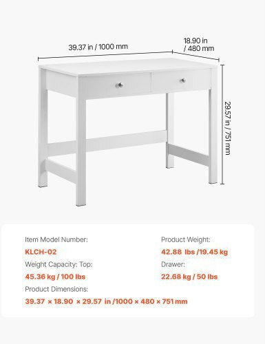 Παιδικό Γραφείο Λευκό 100x48x75.1cm