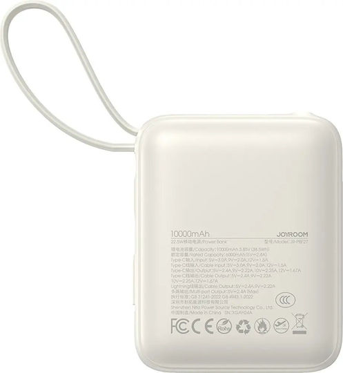 Joyroom JR-PBF27 Външна Батерия 10000mAh 22.5W с USB-C Изходен Порт Power Delivery Бяла