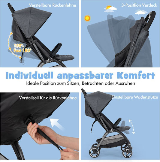 Costway Baby Stroller Suitable for Newborn Black 15kg