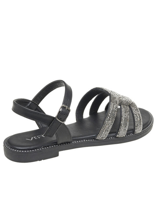 Women's Flat Sandals in Black Color