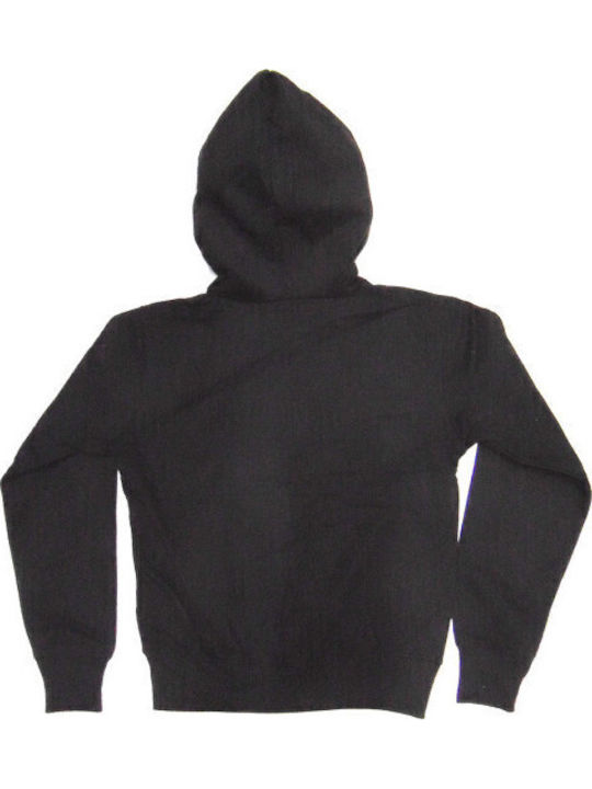 Kids Sweatshirt Cardigan with Hood Black
