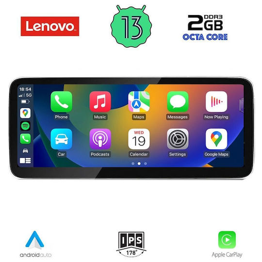Lenovo Автомобилна Аудио Система (Блутут/USB/WiFi/GPS/Apple-Carplay/Android-Auto) с Тъчскрийн 10.33"