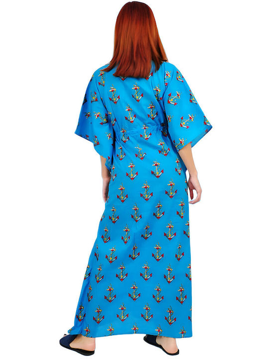 Kalimera Clothing Athens Кафтан За Плаж Син