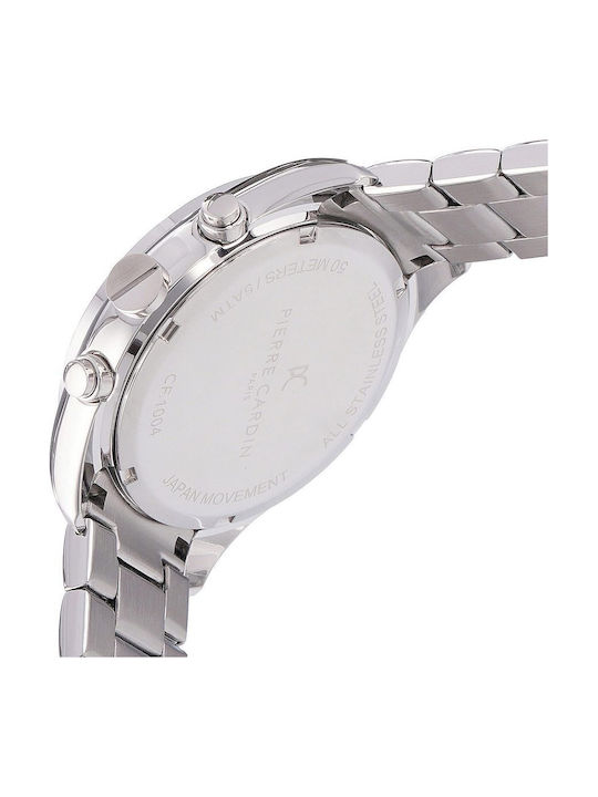 Pierre Cardin Multifunction Herrenuhr Batterie mit Silber Metallarmband