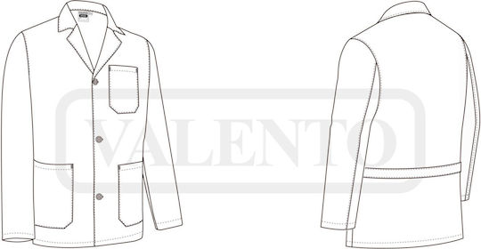 Valento Unisex Ιατρική Ρόμπα Λευκή