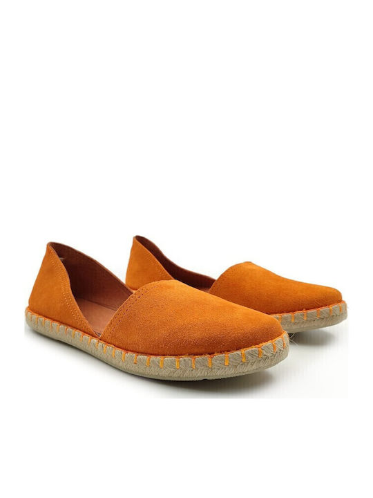 Women's Leather Espadrilles Orange