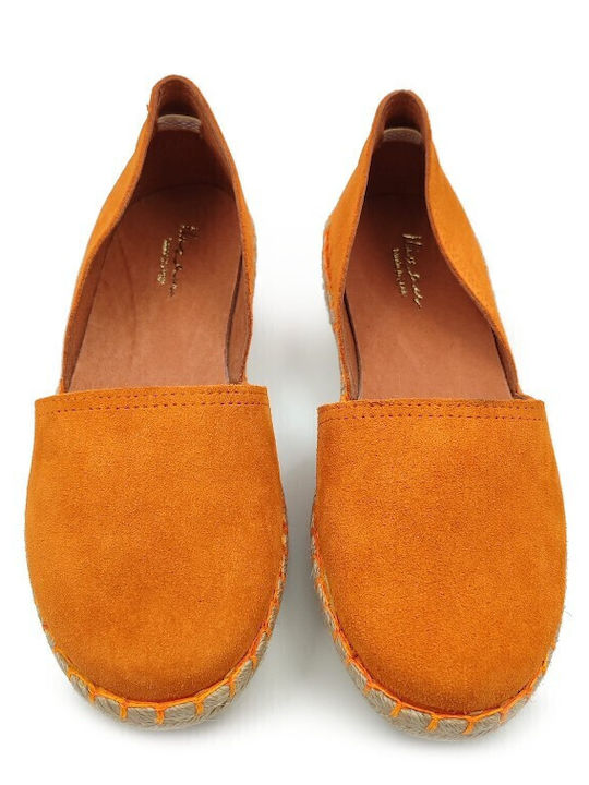 Women's Leather Espadrilles Orange