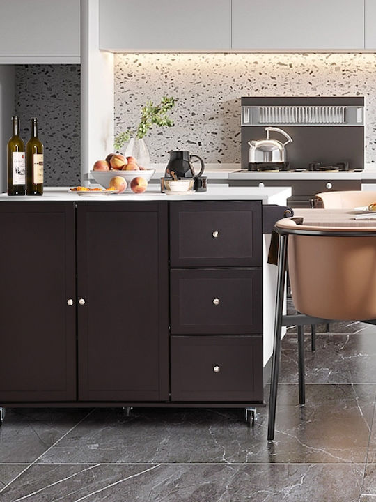 Costway Kitchen Trolley Metallic Brown