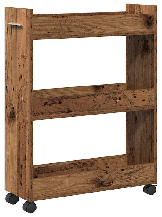 vidaXL Wooden Kitchen Trolley 3 Tiers Brown 60x22x79cm