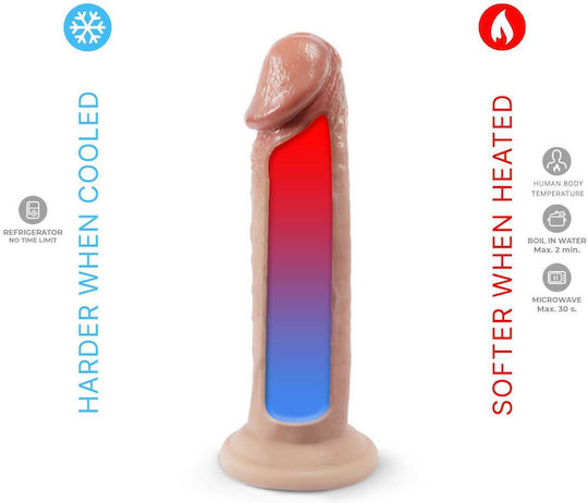 Glass Dildo With Suction Cup Flesh 19cm