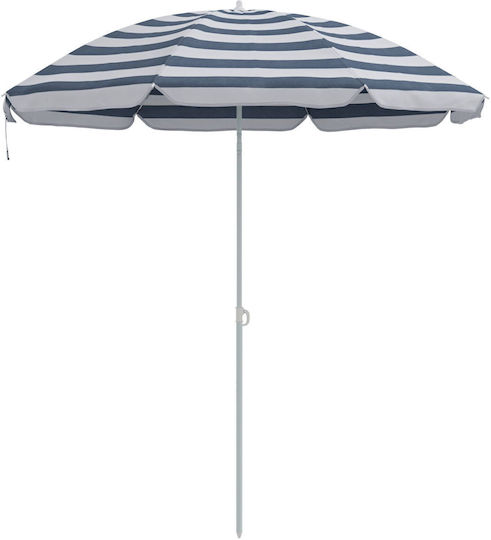 vidaXL Folding Beach Umbrella Diameter 1.6m Blue