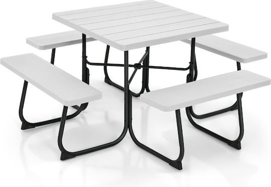 Masă Picnic 170x170x76buc Roz
