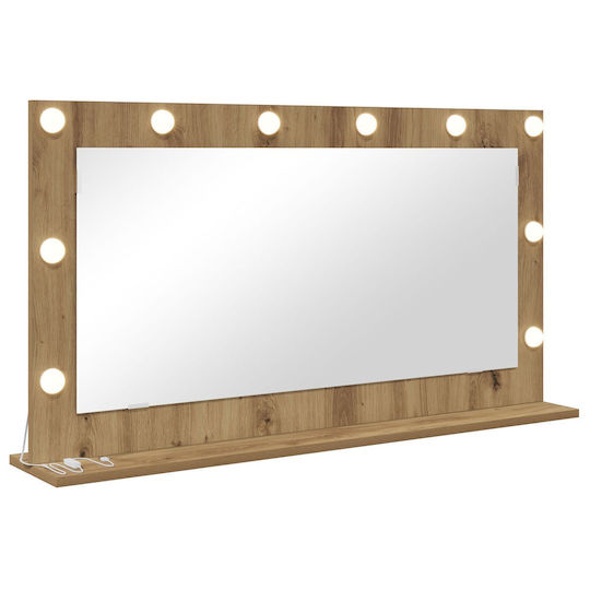 vidaXL Schminkspiegel mit Licht 55x55cm Braun