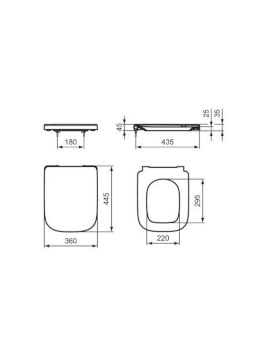 Ideal Standard I.life A T453001 Toilet Seat Cover White Glossy
