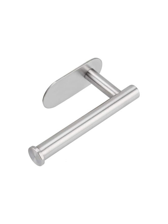 Wandmontierter selbstklebender Metall-Einzelpapierhalter für das Badezimmer 16x8cm Silber