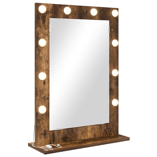 vidaXL Makeup Mirror Wall 18x18cm Brown