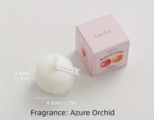 Handgemachte Macaron-Kerze Weiß