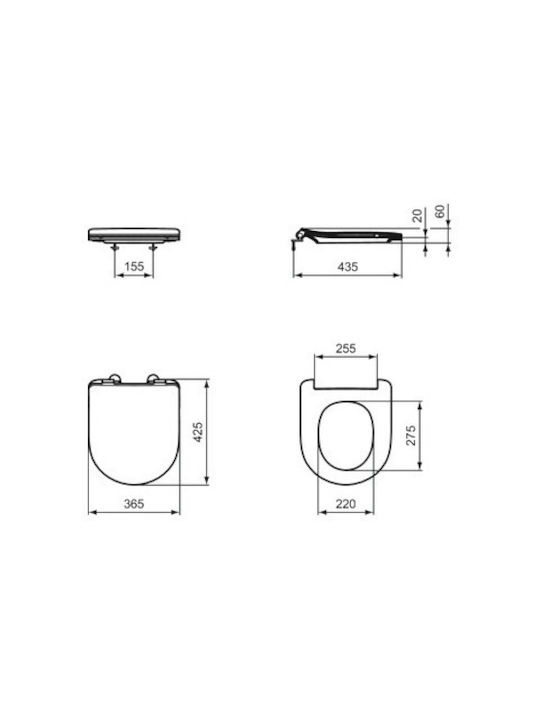 Ideal Standard Eurovit T444001 White Glossy Toilet Seat Cover