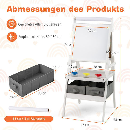 Costway Kids Floor Magnetic Board / Blackboard 38x38x101.5cm