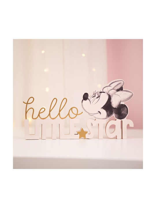 Disney Επιτραπέζιο Διακοσμητικό Hello Little Star από Ξύλο Ροζ