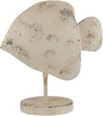 Metallfisch Antik Sockel Beige Gold 27x13x29cm