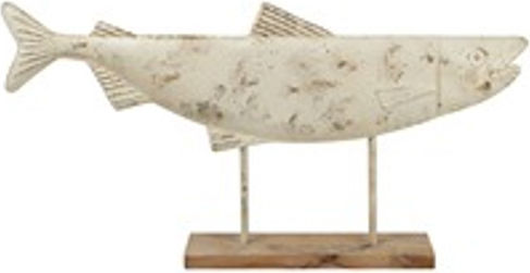 Metallfisch Basis Antik Beige Gold 63x8x33cm