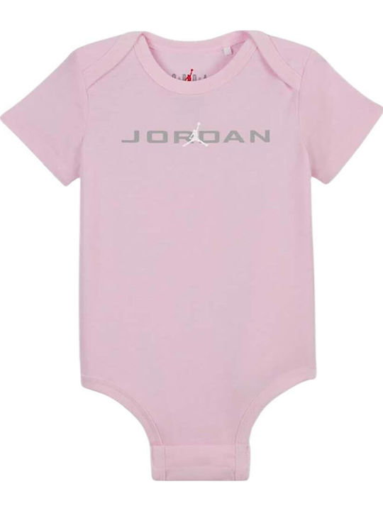 Jordan Set of Baby Bodysuits Pink