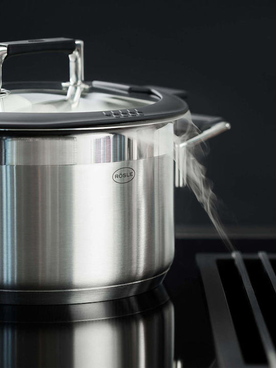 Rosle Silence Pro Stainless Steel Pots Set with Non-stick Interior Coating 4 Pieces