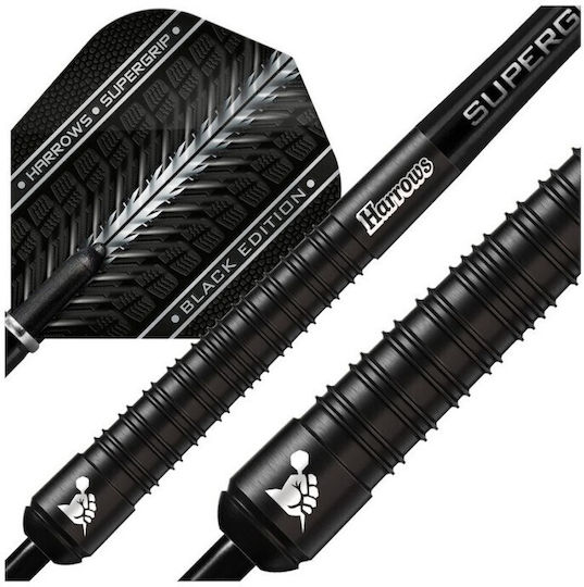 Harrows Supergrip Schwarze Darts 90 Steeltip Supergripblack90