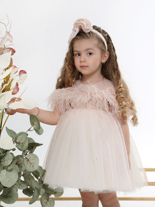 Mi Chiamo Pink Baptism Dress made of Tulle