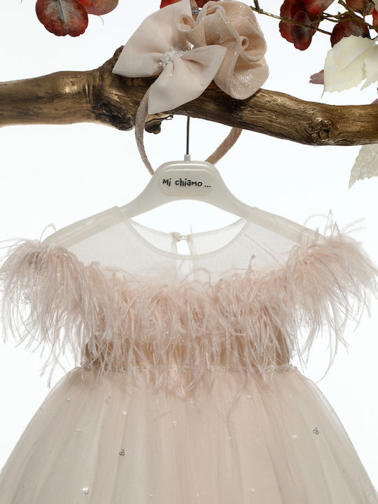 Mi Chiamo Pink Baptism Dress made of Tulle