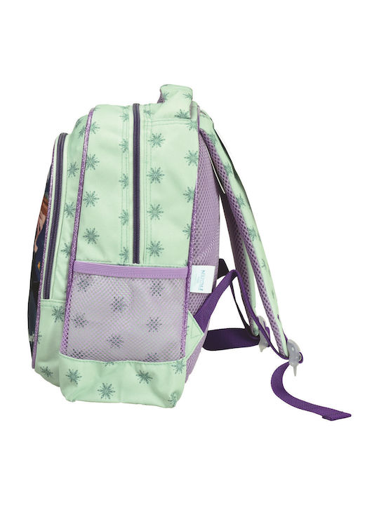 Gim Frozen School Bag Backpack Elementary, Elementary Green with Water Bottle Holder 12Liters