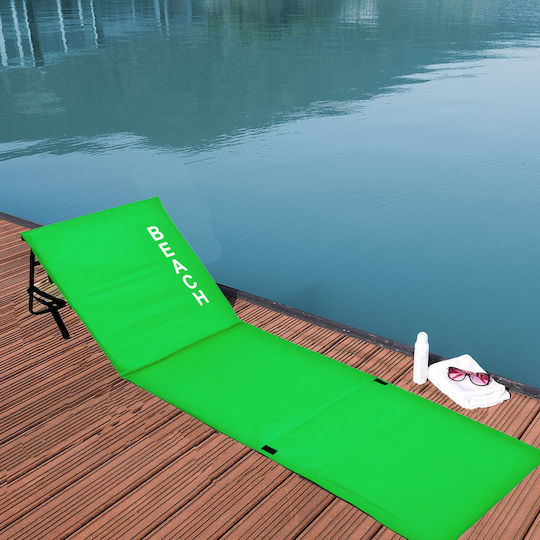 Strandmatratze Rückenlehne Tasche Faltbar Grün 158x56 cm