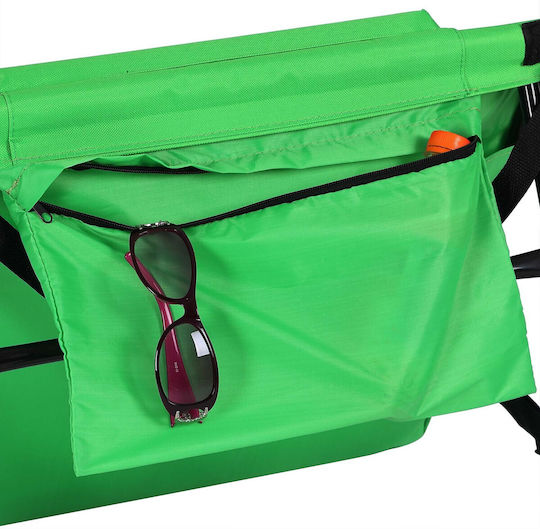 Strandmatratze Rückenlehne Tasche Faltbar Grün 158x56 cm