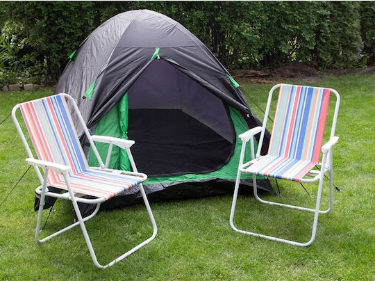 Iso Trade Σκηνή Camping Igloo Μαύρη με Διπλό Πανί 3 Εποχών για 2 Άτομα