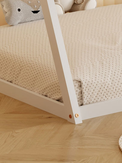 Munk T.montessori Kinderbett Montessori Einzeln Weiß für Matratze 90x190cm